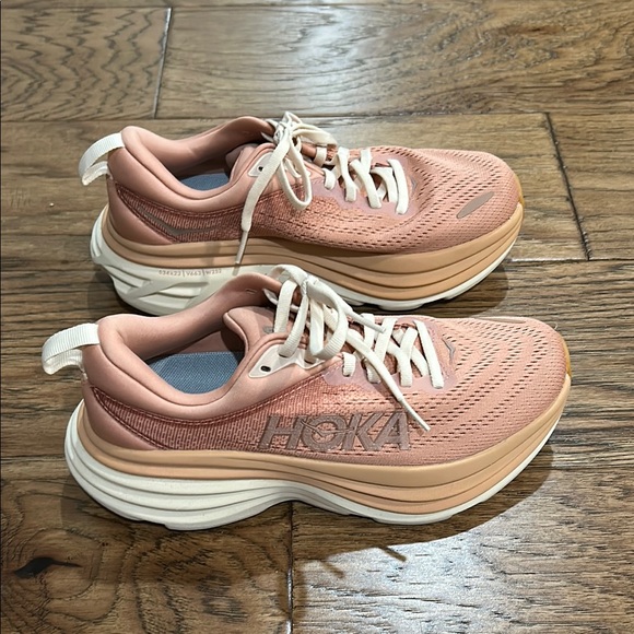 Hoka Bondi 8 Women's Pink Running Shoes, Sandstone, Size 6 - Picture 5 of 6